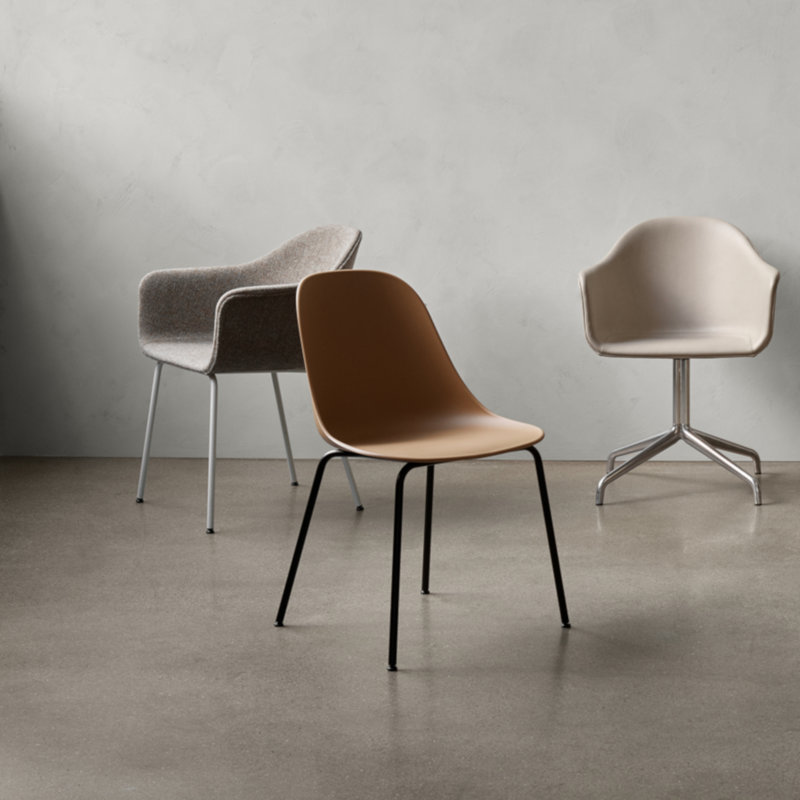 Harbour Upholstered Bar Stool with Metal Frame, Dakar 0842 Black Genuine Leather, Counter Stool (24.8" Seat Height)