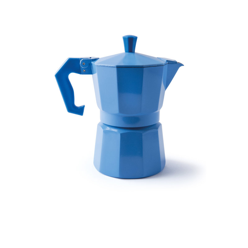 Excelsa coffee maker (moka) Chicco Color aluminium 14 cl yellow, Blue