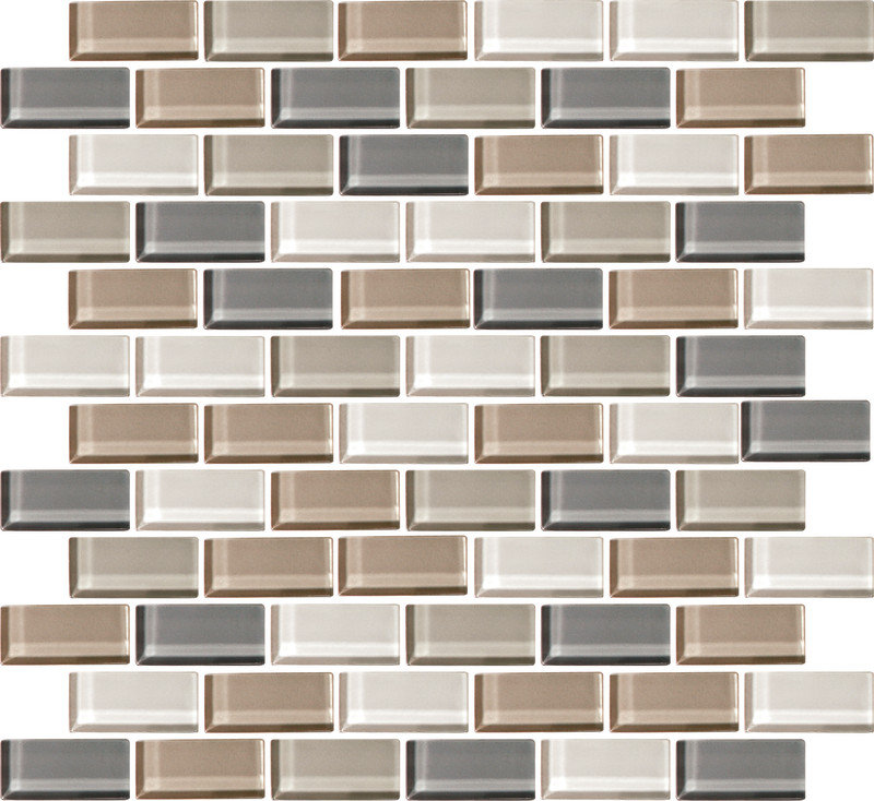 Color Wave 1" x 2" Glass Mosaic Tile in Willow Water Bl