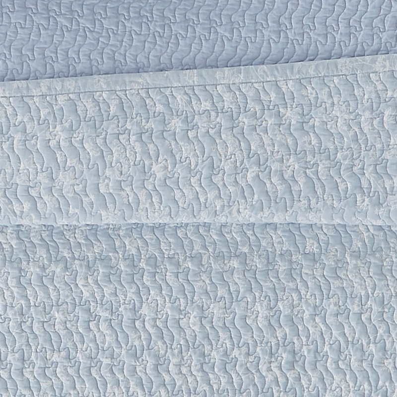 Ensemble de courtepointe en coton bleu Shelese, Courtepointe très grand + 2 taies décoratives tr