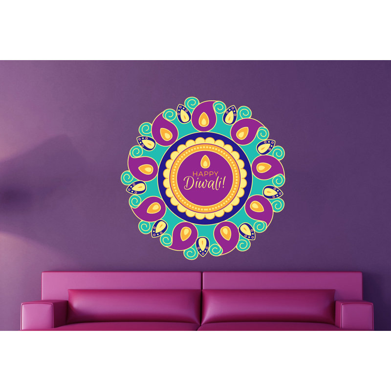 Adhésif mural « Happy » Watercolor, H 20 po x l 22 po