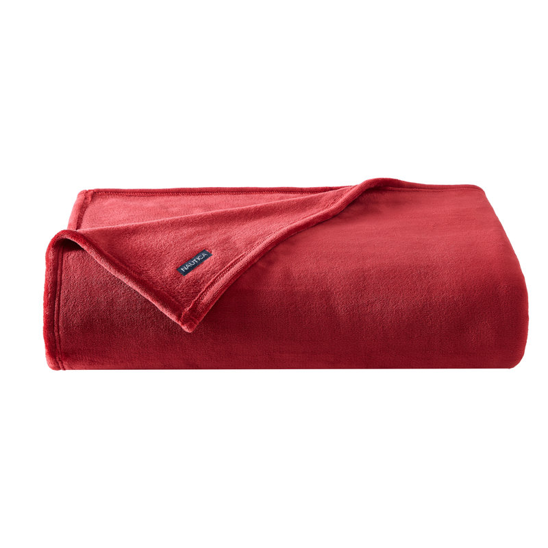 Couverture en molleton ultra doux Nautica, Grand lit, Rouge