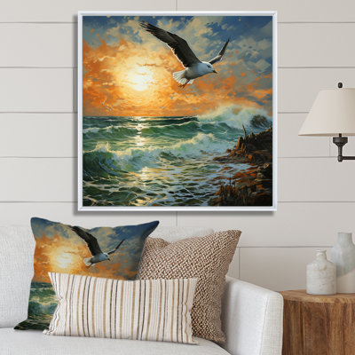 " Seagull Majestic Soar Pointillism II "