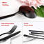 Black Cutlery Set, 24 Piece Flatware Set Stainless Steel Silverware Set 6 People Dinnerware Cutlery Set With Knife Fork Spoon For Home Restaurant Housewarming Gift (Modern Black)