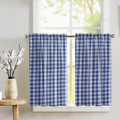 Tavern Checkered Print Cafe Tier Curtains