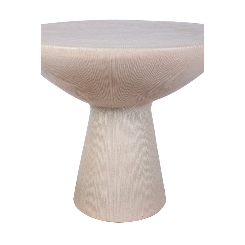 Sunburst Outdoor Round Side Table, Olive Semi Gloss
