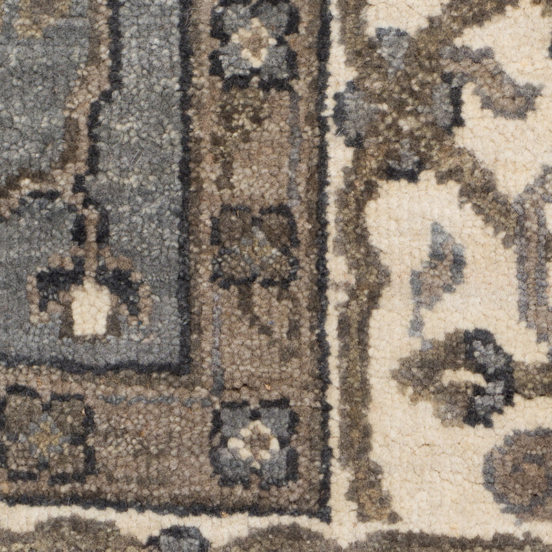 Tapis gris / beige en laine noué à la main Missoula, Rectangle 10 pi x 14 pi