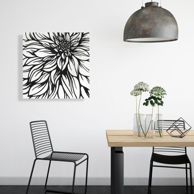 « dahlia fleur outline », reproduction d’impression sur toile tendue
