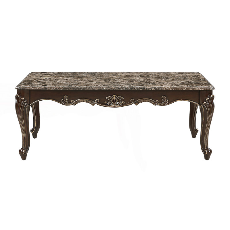 Table de cocktail formelle traditionnelle de luxe en faux marbre 1pc