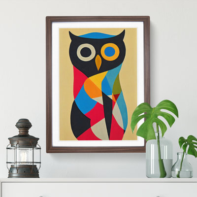Colourful Abstract Owl No.3 - Single Picture Frame Print