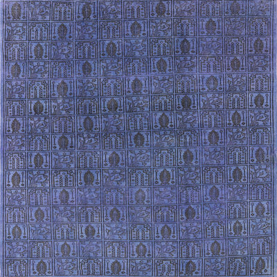 Tapis bleu marine oriental