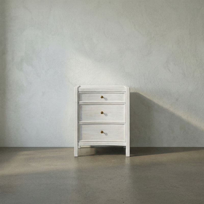 Hampton 24'' W Solid Wood Nightstand, White Wash