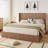 Lift Storage Bed Frame With Grooved Wooden Platform - No Box Spring Needed, Ultra Quiet & Anti-Squeak Design