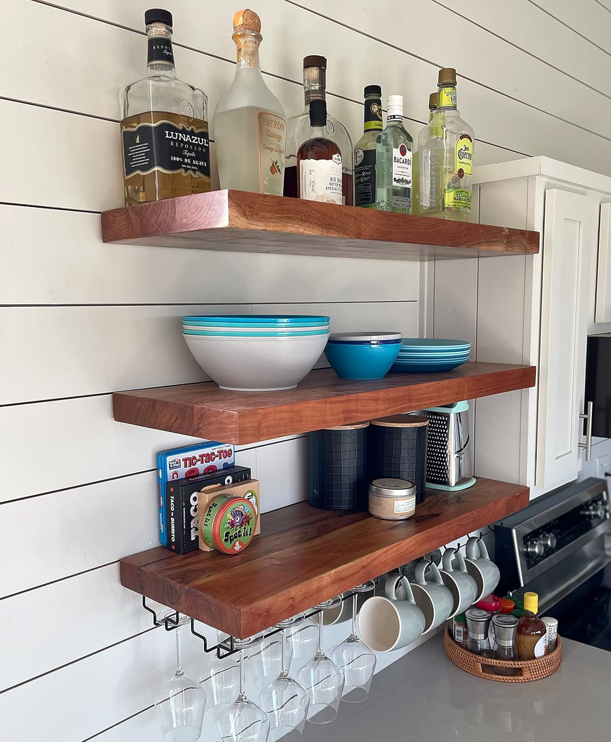 Millwood Pines Cornellia Acacia Floating Shelf Wayfair