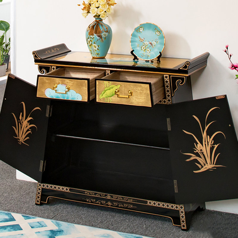 Modern Chinese Classical Simple Shoe Cabinet 8 Pair Shoe Storage Cabinet