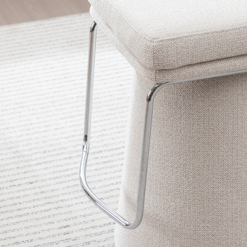 Tabouret de bar contemporain pivotant à 360 ° avec repose-pieds Chrome, Blanc