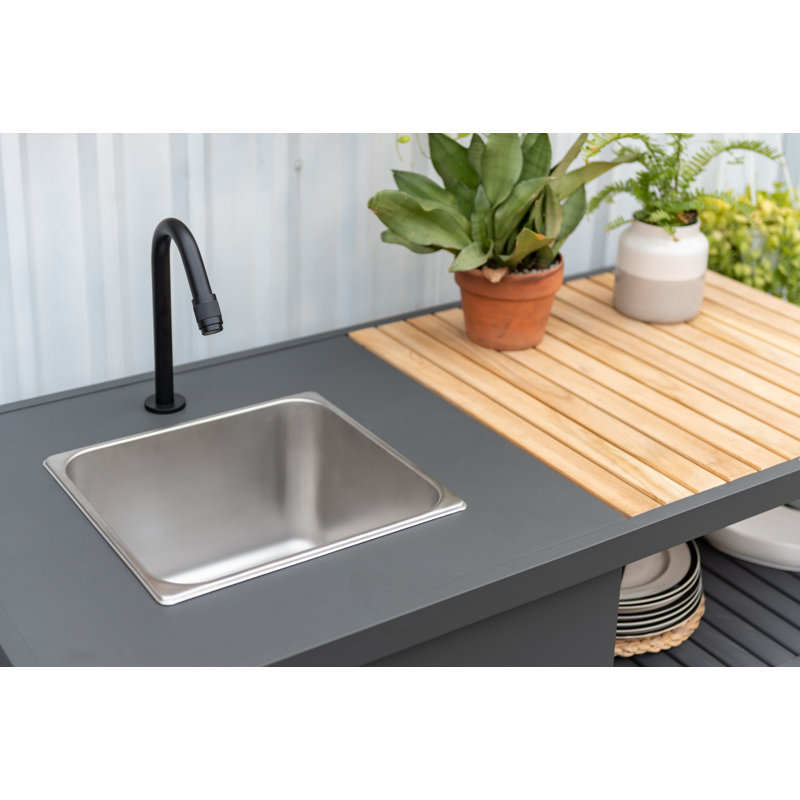 LifestyleGarden Bora FSC Teak and Aluminum Outdoor Patio Kitchen