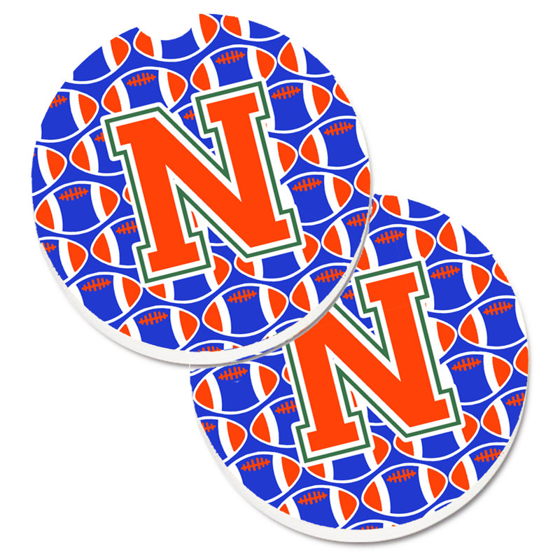 Sous-verre de football, N, Bleu / Orange