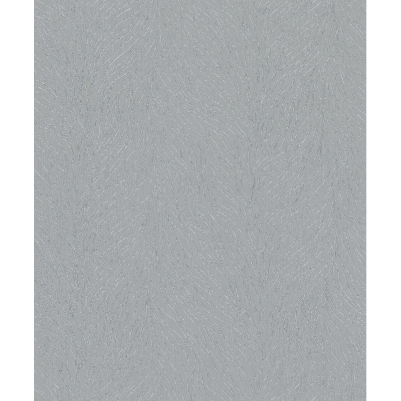 Serene Collection Metallic Abstract Branches Design 33' L x 21" W Wallpaper Roll, Gray/Silver