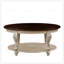 Table basse ovale en bois de 42 pouces avec rangement ouvert à 2 niveaux, facile à assembler pour les salons modernes et classiques-111283879