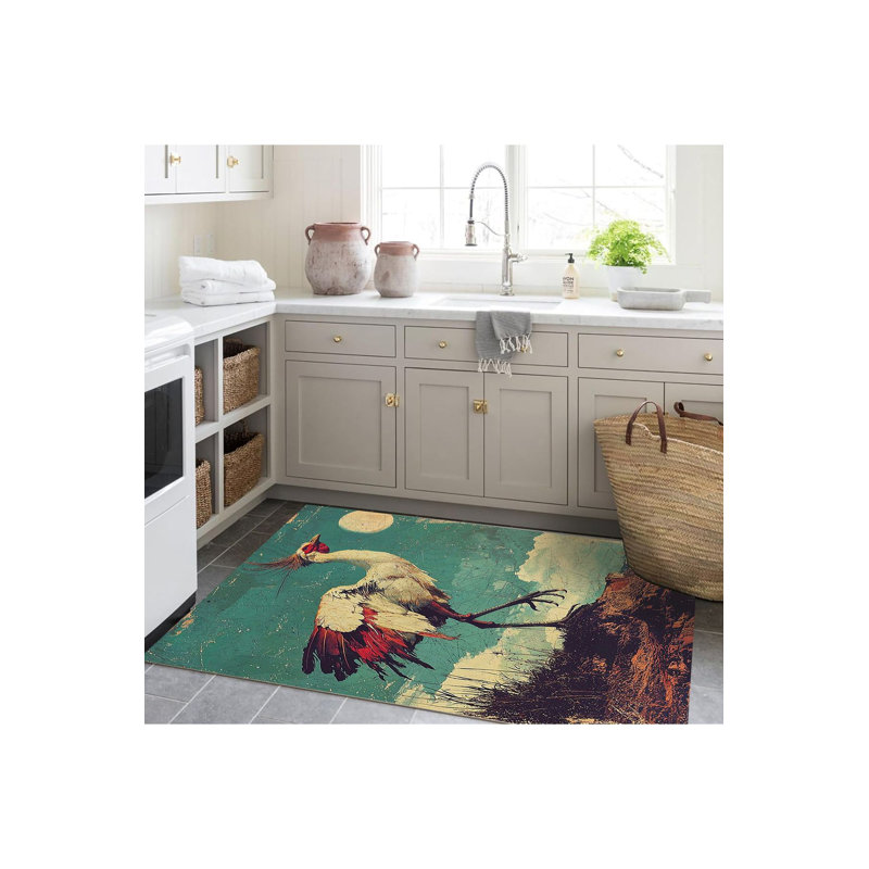 Tapis décoratif lavable à la machine Sun, Sous-tapis rectangulaire de 3 pi 3 po x 4 pi 11 po