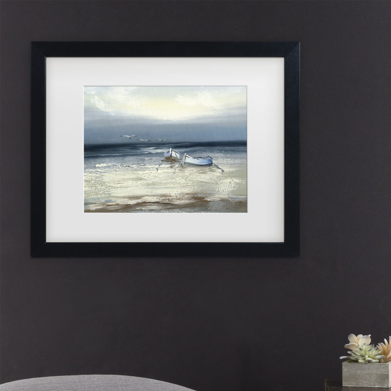 " Low Tide " by Rio, 11" H x 14" W x 0.5" D, Black Framed