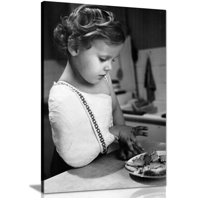 Child In Cast - Wrapped Canvas Print