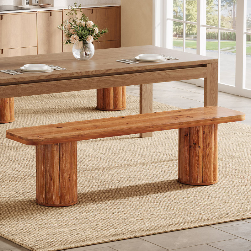 63" Solid Wood Dining Bench