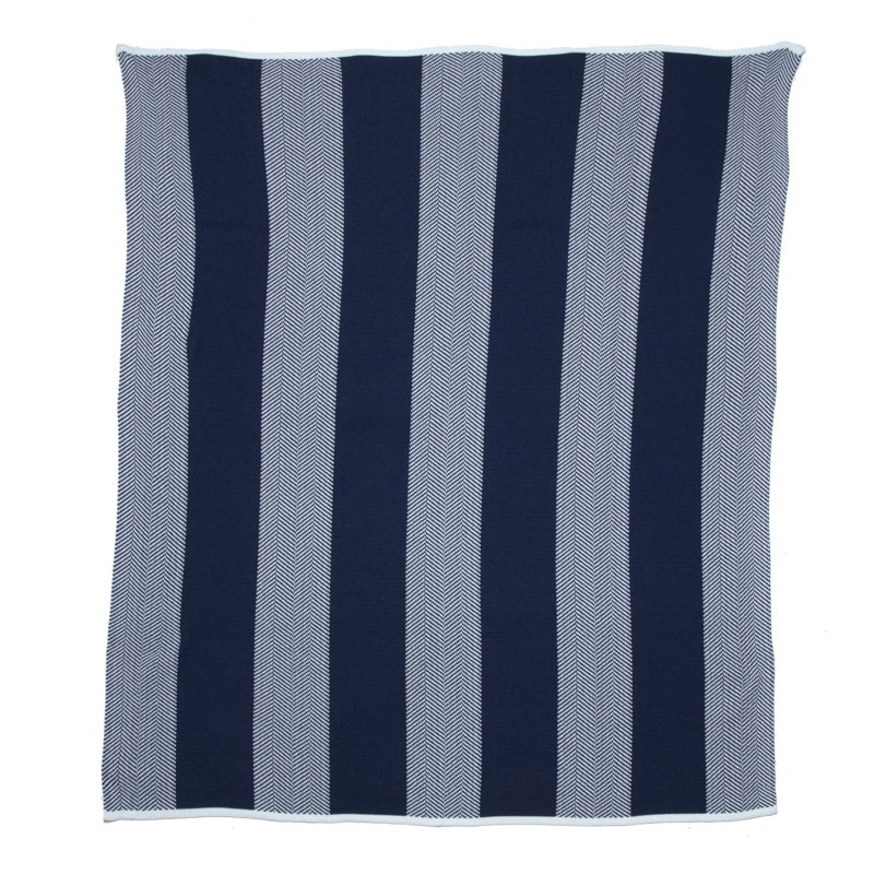  Jeté extérieur à rayures à chevrons, Bleu marine
