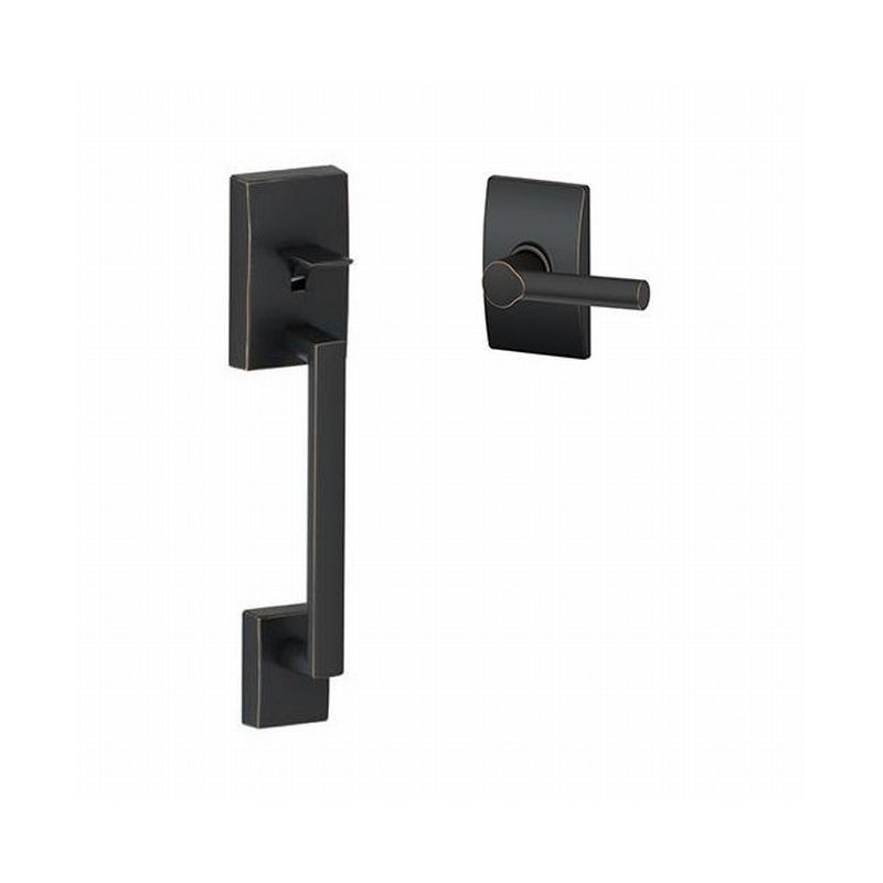 Century Lower Half Handleset with Broadway Door Lever (Deadbolt Sold Separately), Yes, Aged Bronze