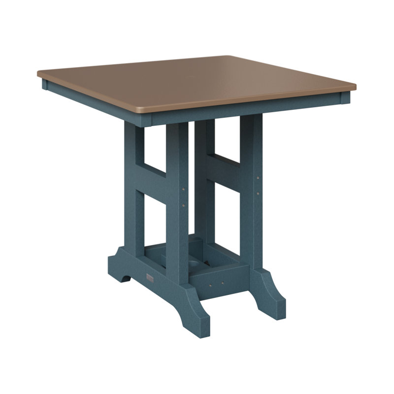 Table de bar d'extérieur carrée Garden Classic, Bronze martelé, H 39,5 po x l 33 po x P 33 po, Ardoise