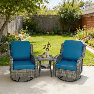3 Piece Wicker Patio Furniture Set 