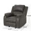 Manual Recliner Chair In Slate Linen Fabric, Dimensions 34.5" X 39" X 39"