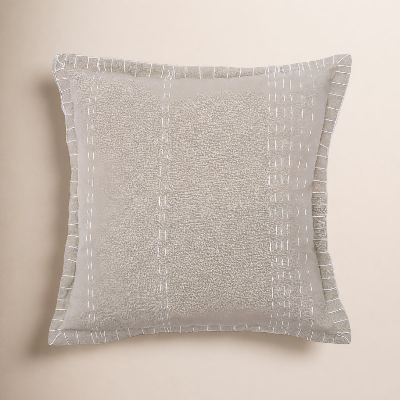 Roseville Cotton Throw Pillow Cover & Insert, Dune