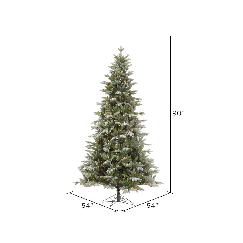 Frosted Balsam Fir Artificial Christmas Tree with Multicolored Dura-lit® LED Lights, 7.5' H
