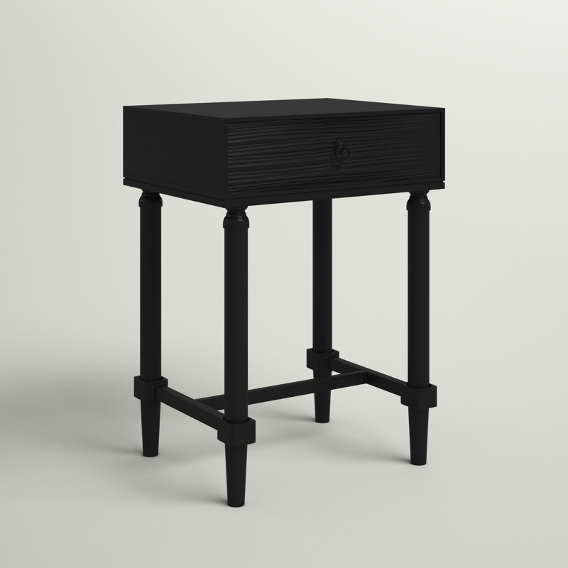 Cristian End Table with Storage, Black