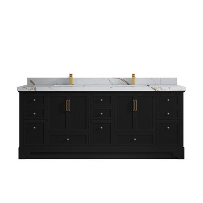 Alys 84" W Double Bathroom Vanity Set (Knobs Option)