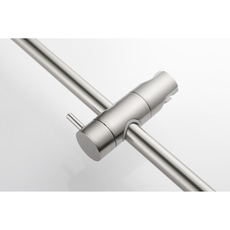 Height Adjustable Handheld Shower With 28 - Inch Slide Bar And 59 Hose, Stainless Steel Construction, Various Spray Modes For A Comfortable Brushed Nickel Steel, Functional Settings Relaxing Showers