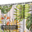 Rideau de douche à motif de feuilles tropicales rétro avec 12 crochets-1091475638