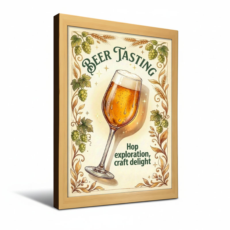 Dégustation de nourriture et de boissons, H 18 po x l 12 po, Toile tendue, Ne s’applique pas