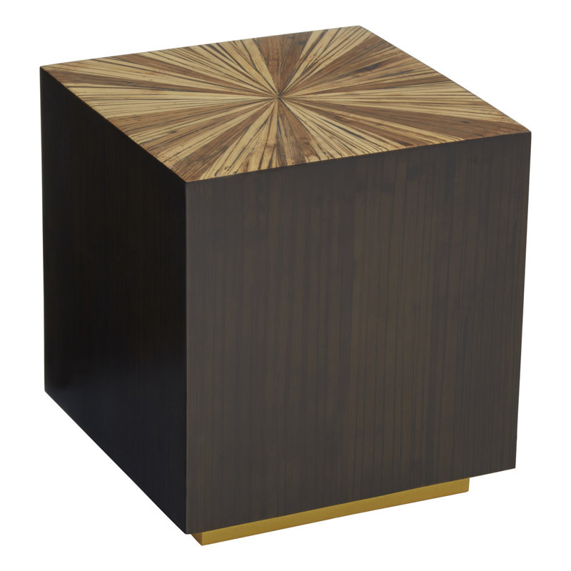 Xena Solid Wood Block End Table