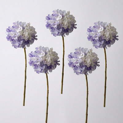 5Pcs Vintage Artificial Silk Hydrangeas Fake Floral Arrangements