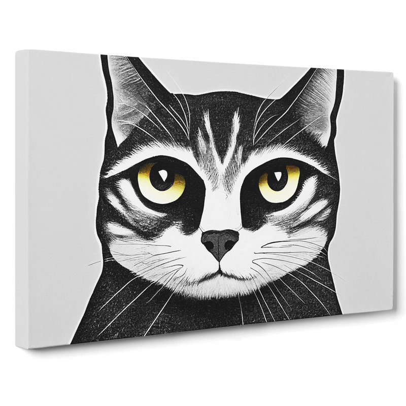 Cat Illustration Vol.5 Abstract - Wrapped Canvas, 35cm H x 50cm W x 3cm D