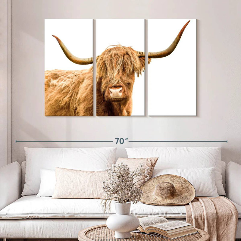 Brampt Looking At You Scottish Highland Cow, 28" H x 45" W
