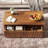 47'' Rectangle Coffee Table With Storage Mid Century Farmhouse Square Spiral Grain Coffee Tables Walnut For Living Room Coffee Table With 2 Drawers