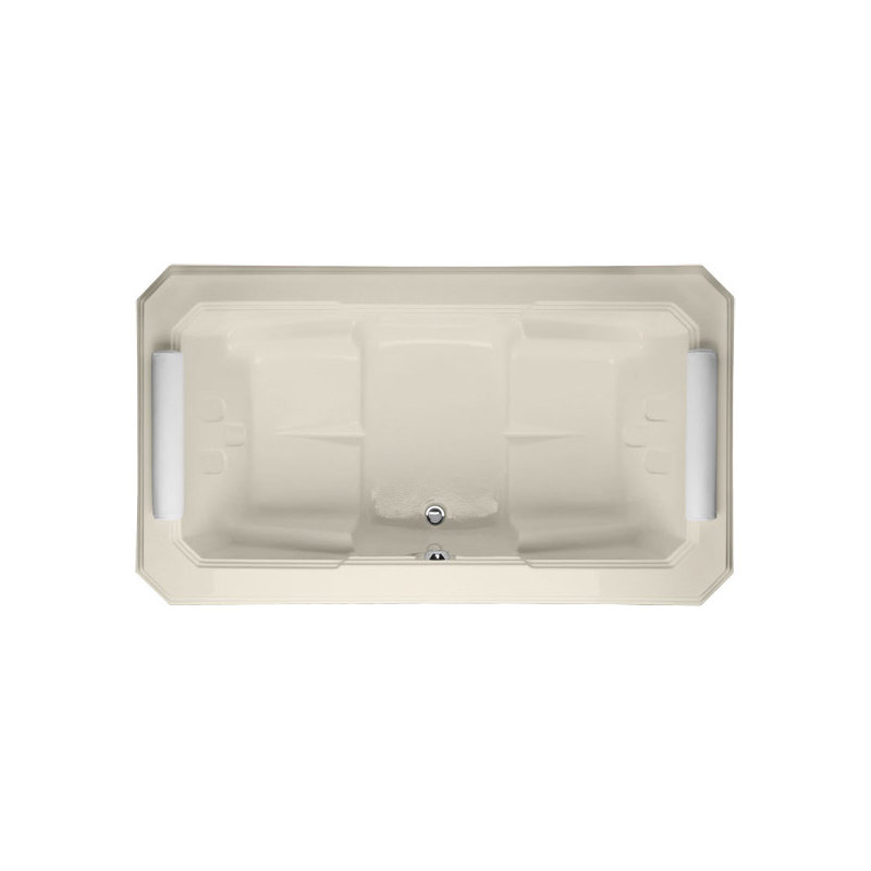 Mystique 78'' L Soaking Bathtub, Biscuit, White