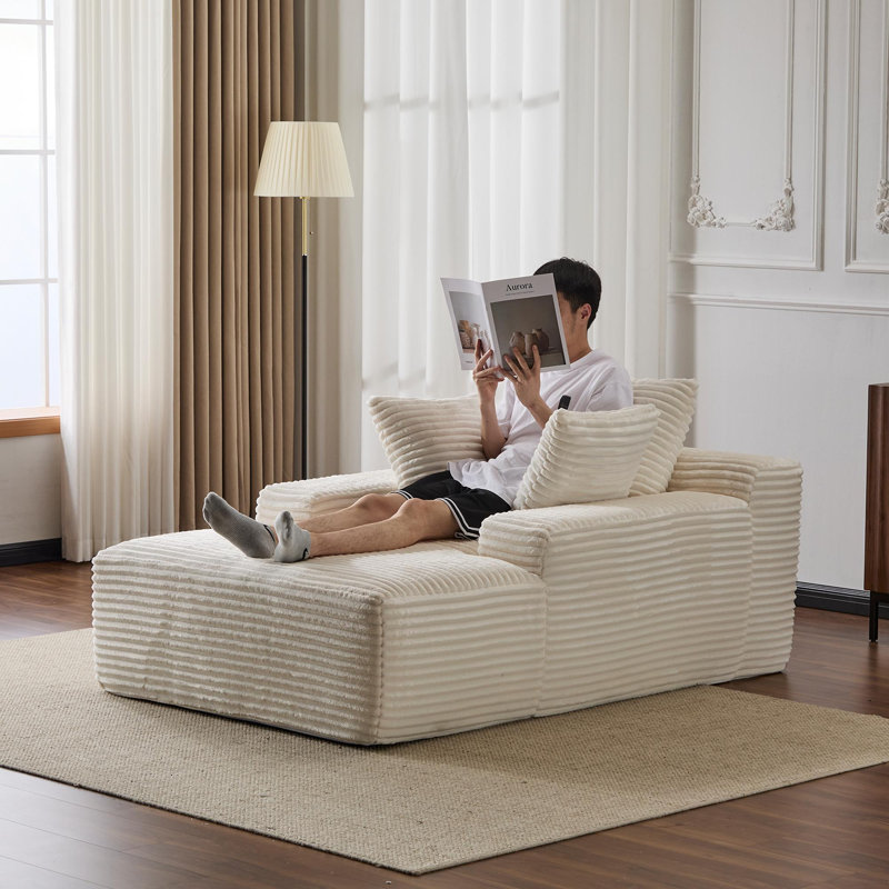 Chaise longue surdimensionnée Cozy Cloud, Blanc