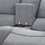 Causeuse Cote, inclinable électrique, boucle grise, console centrale, 73 po
