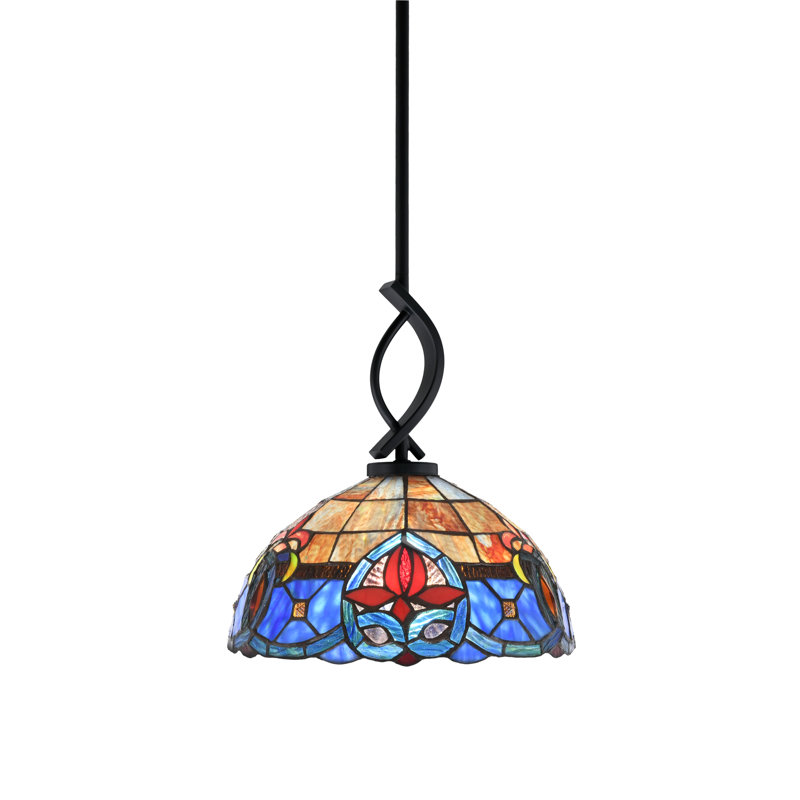 Mini-luminaire suspendu Magnhild Cavella au fini noir mat avec verre Sierra 12 po