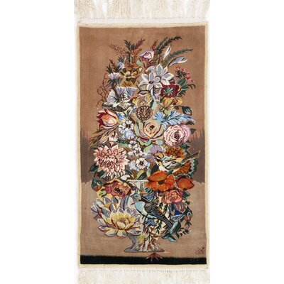 Isfahan One-of-a-Kind Hand-Knotted Beige/Orange/Blue/Brown 2' x 3'7"" Area Rug -  Pasargad NY, D09642a